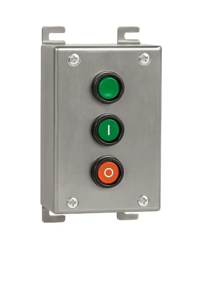 Push Button Box 3P Ensambled + 3 Button (Start, On, Off)